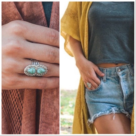 Double Turquoise Candelaria Ring - Picture 5 of 5